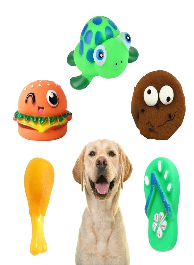 سايج سكوير مجموعة ألعاب Sage Square Premium الصريرية للكلاب - 5 قطع - ألعاب مطاطية متينة وقابلة للمضغ، أشكال وألوان متعددة ممتعة للعب التفاعلي، وتخفيف آلام التسنين، وإبقاء الكلب مستمتعًا وسعيدًا (المجموعة رقم 7) - Image 1